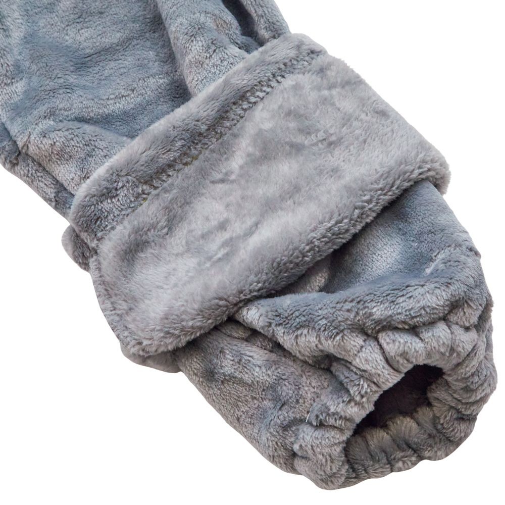 WIZ'A　ウィザ　衿付き着る毛布　ロング丈　グレー, グレー, フリーサイズ