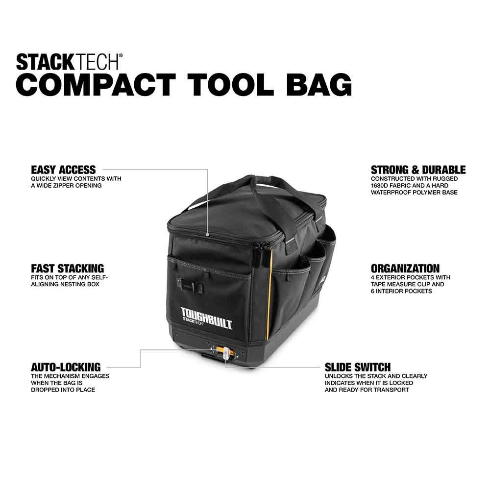 【数量限定】TOUGHBUILT（タフビルト）STACK TECH(スタックテック)　ハーフツールバック, ブラック, TB-B1-S-60C