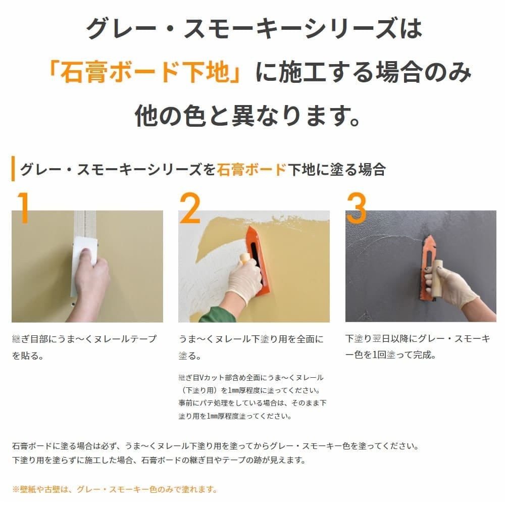 【ネット限定価格】日本プラスター 漆喰うま〜くヌレール 18kg 各色, 黒色, 18kg