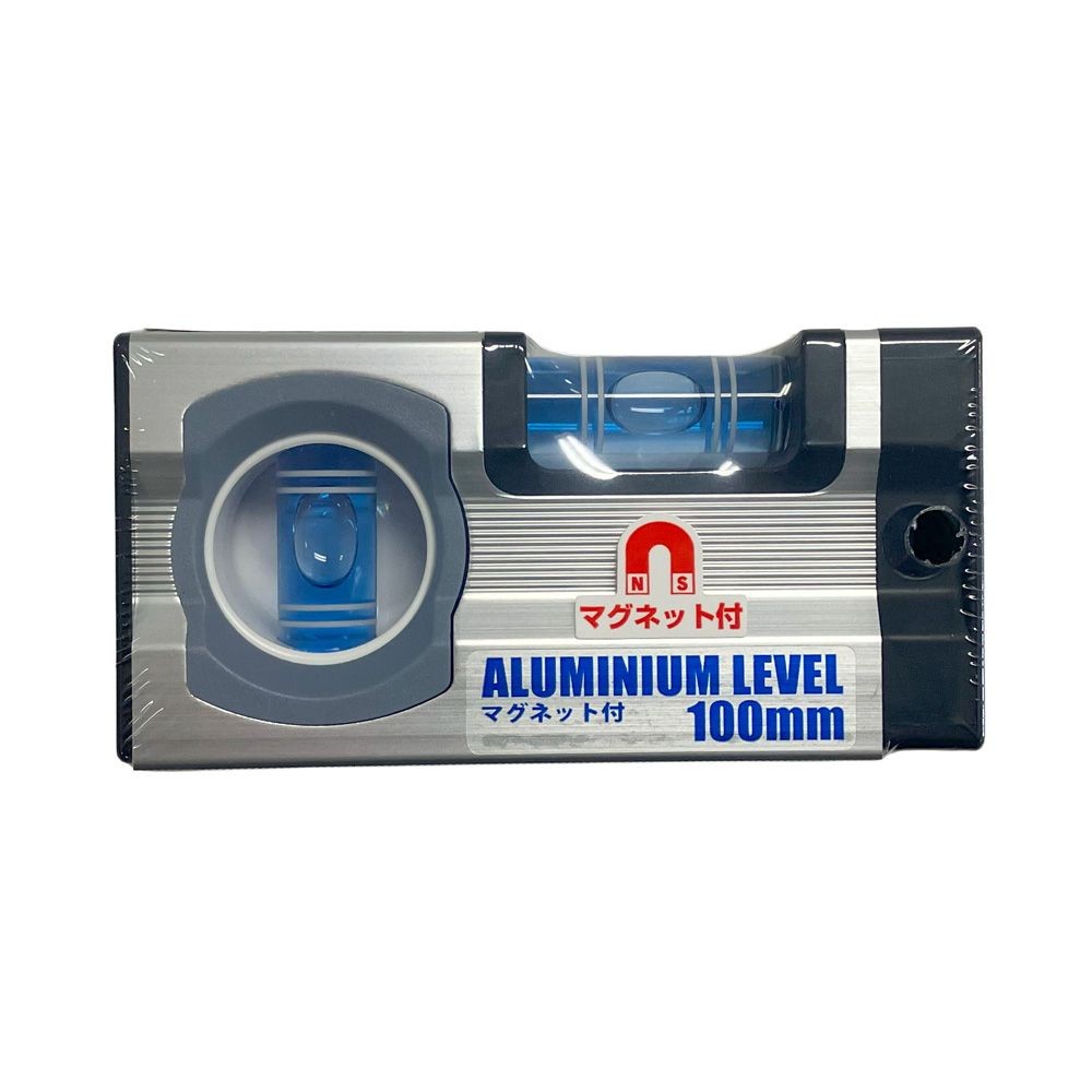 ウイザ WIZ'A アルミ水平器 ALUMINIUM LEVEL 100ｍｍ マグネット付, 水平器, 100mm