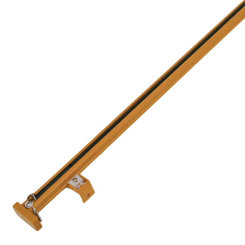 伸縮角型カーテンレール　４．０ｍ用シングル, 木目ホワイト, 4.0ｍ用シングル