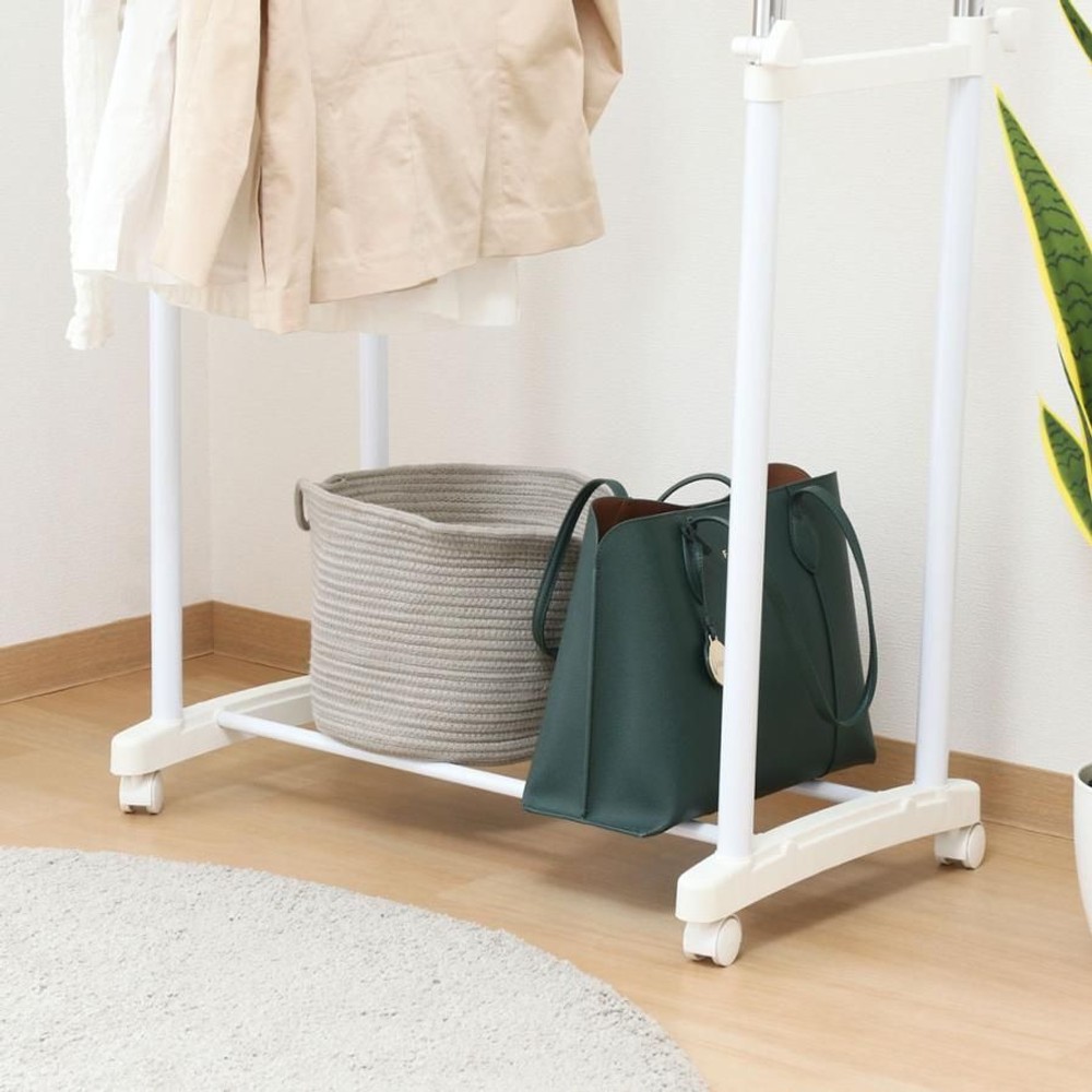 不二貿易  パイプダブルハンガー　4644‐A0 【メーカー直送・代引不可】, ホワイト, 14202