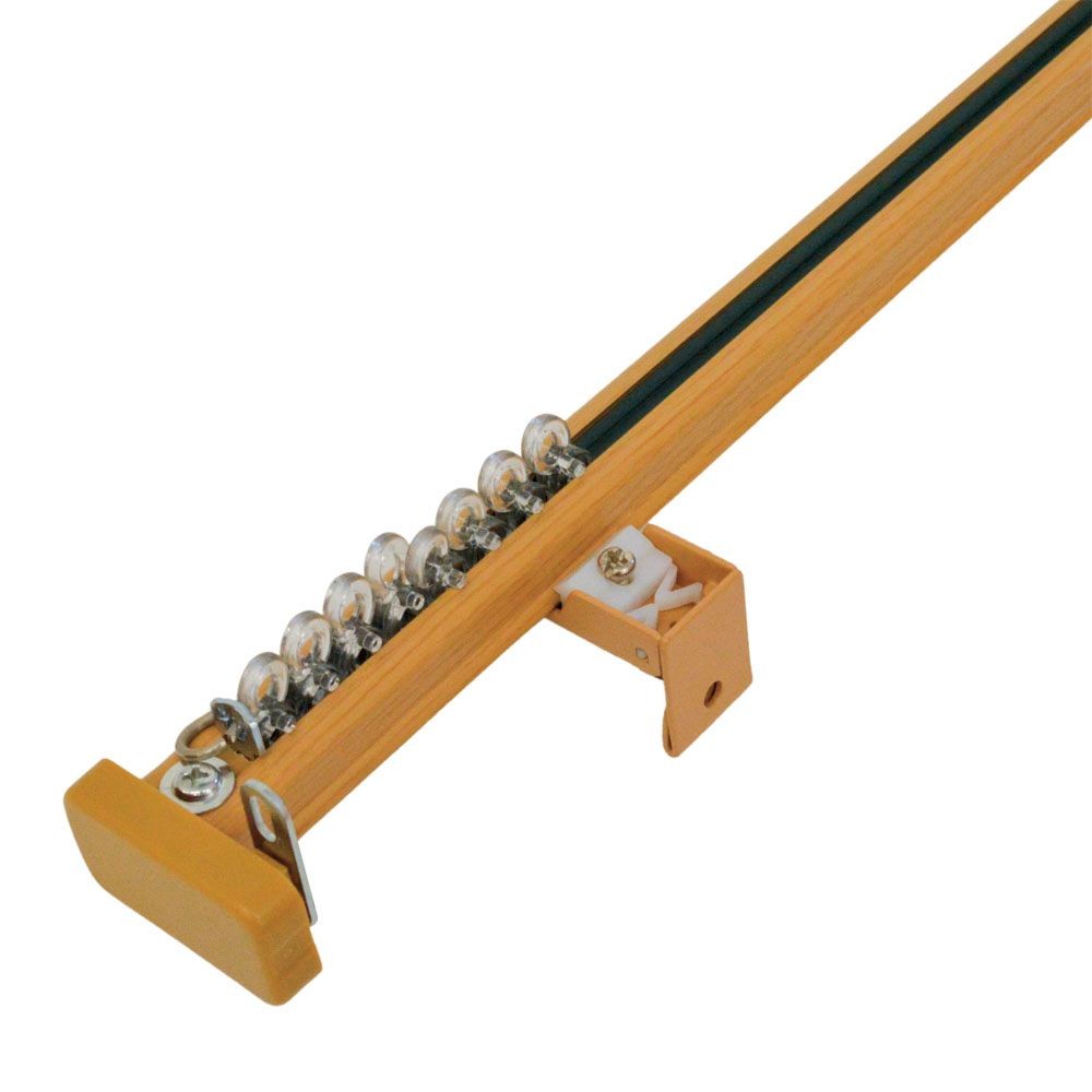 伸縮角型カーテンレール　１．０ｍ用シングル, 木目ホワイト, 1.0ｍ用シングル