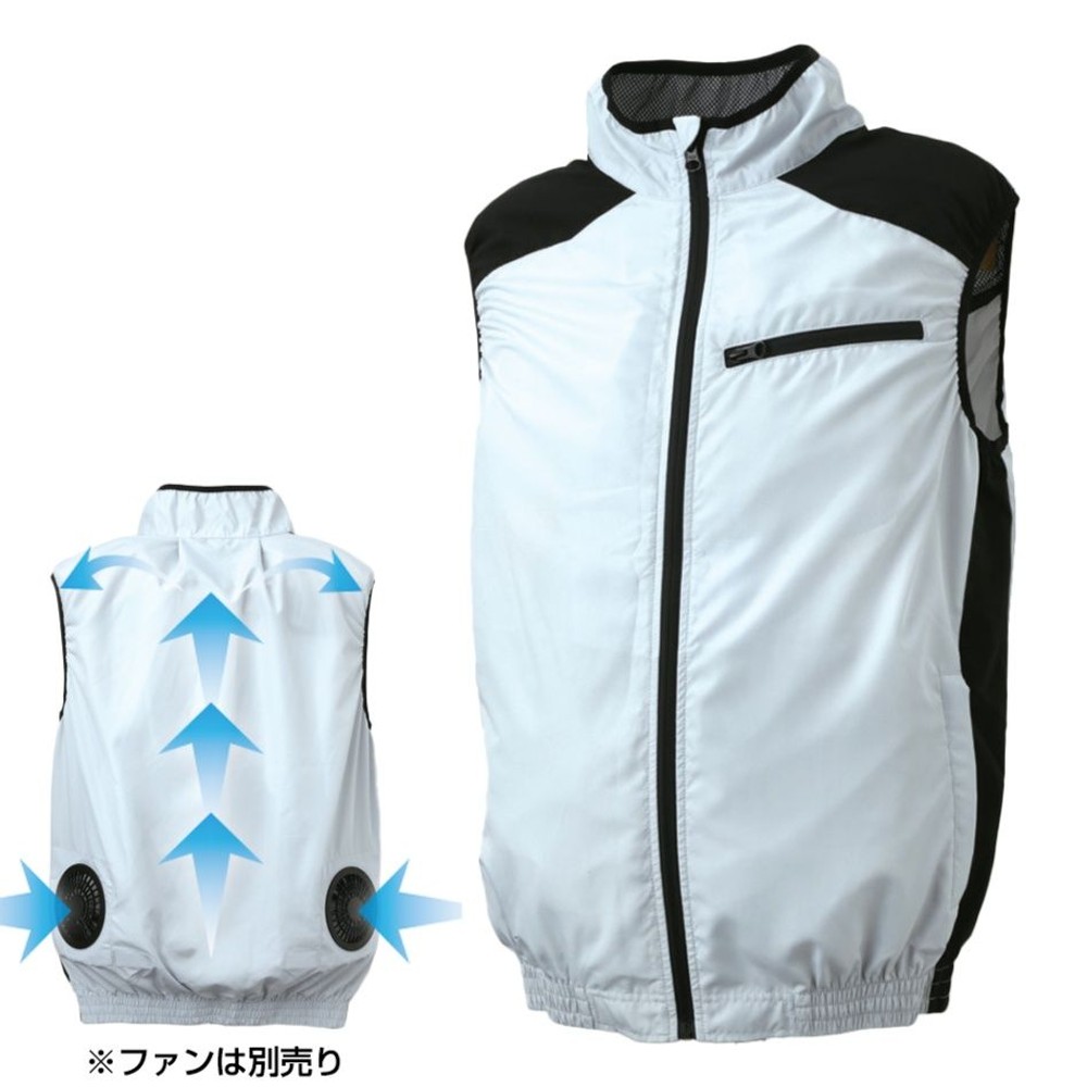 【数量限定】【処分価格】空調ウェア ベスト シルバー, シルバー（L）, Ｌ