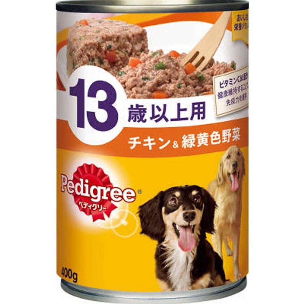 ペディグリー缶 13歳以上用　チキン＆緑黄色野菜　400ｇ, チキン＆緑黄色野菜, 400g
