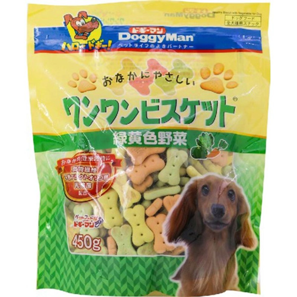 ドギーマンハヤシ おなかにやさしいワンワンビスケット 緑黄色野菜 450g, 緑黄色野菜, 500g