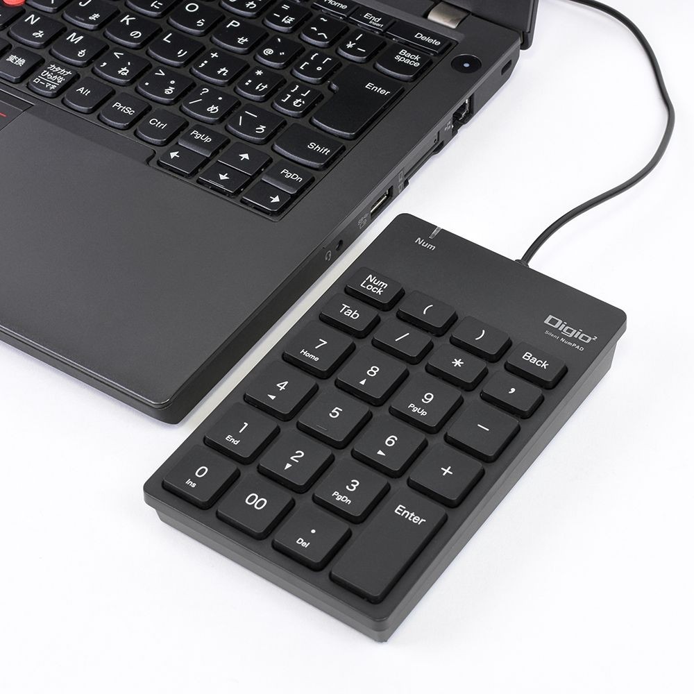 USB有線静音テンキーボード　ブラック, ブラック, 静音