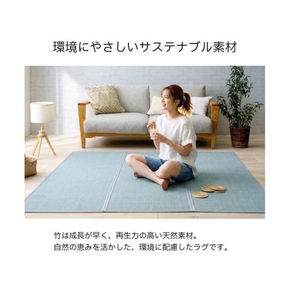 イケヒコ カーペット・ラグ ジーンズ ブルー 【メーカー直送・代引不可】, ブルー, 180&times;180cm