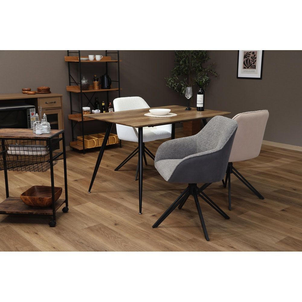 不二貿易 ダイニング回転チェア　ルナ　ＧＹ【メーカー直送・代引不可】, グレー, 幅580mm&times;奥行540mm&times;高さ830mm