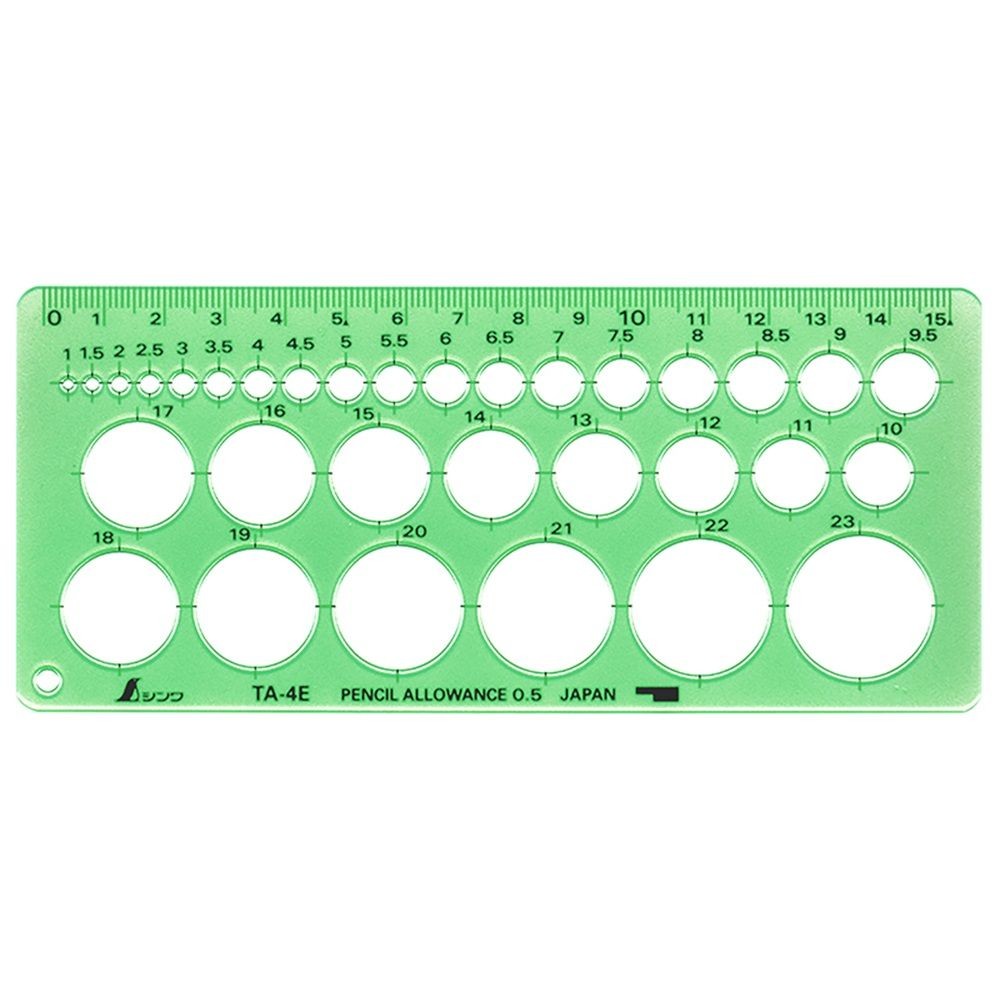 テンプレート TA-4E円定規 エッジ付(小), 66003, 70&times;160&times;1mm