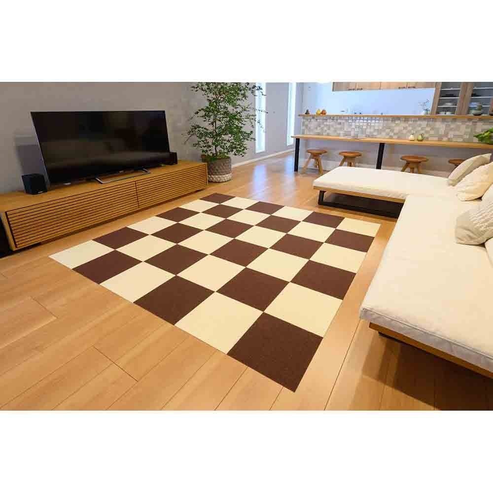 吸着ぴたマット　9Ｐ, ブラウン, 幅300mm&times;奥行300mm&times;厚み4mm