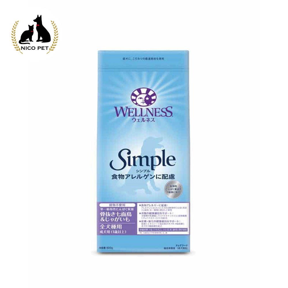 ウェルネス シンプル 全犬種用 成犬用 （1歳以上用 ） 骨抜き七面鳥＆じゃがいも 800g, 七面鳥＆じゃがいも, 800g