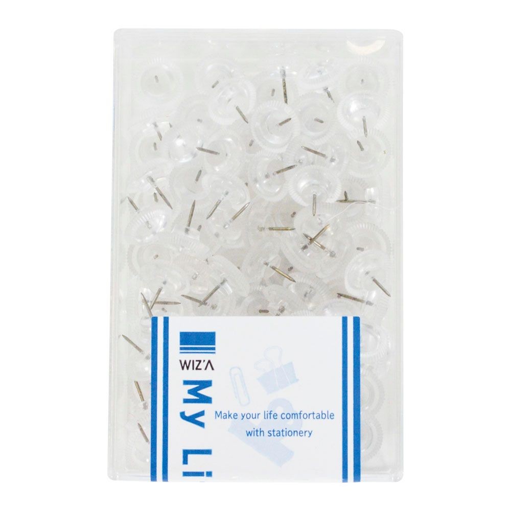 ウイザ WIZ'Aカラー画鋲　透明　80本入, 透明, 80本入
