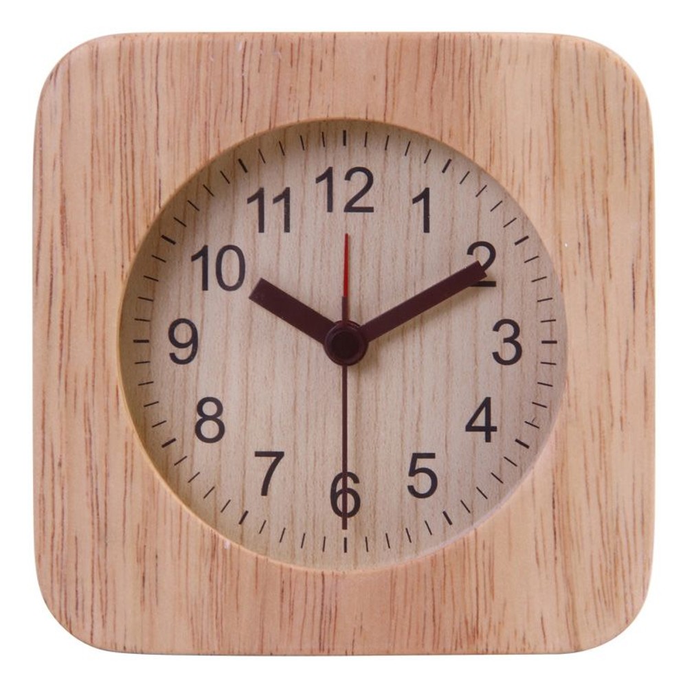 置時計　ウッド　スクエア, ブラウン, その他サイズ１