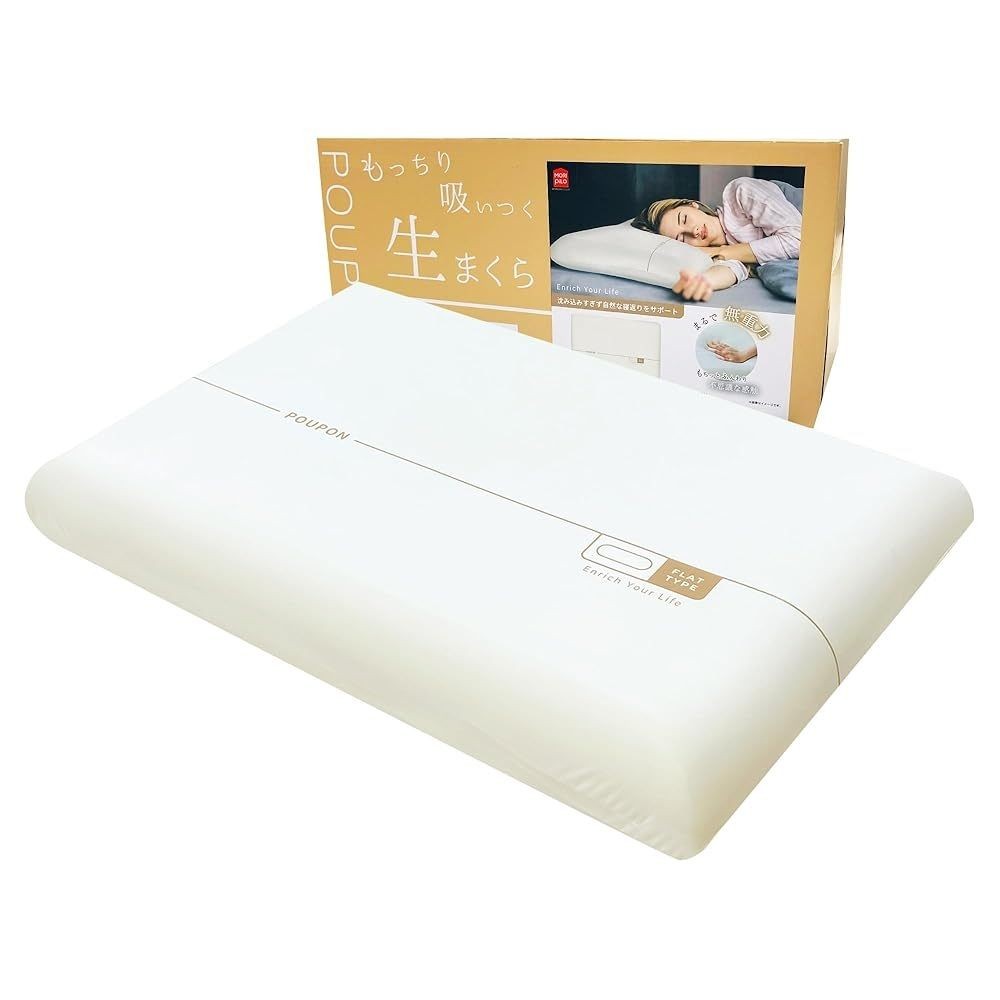 生まくらプポン フラットタイプ, ホワイト, 幅600mm×奥行400mm×高さ80mm