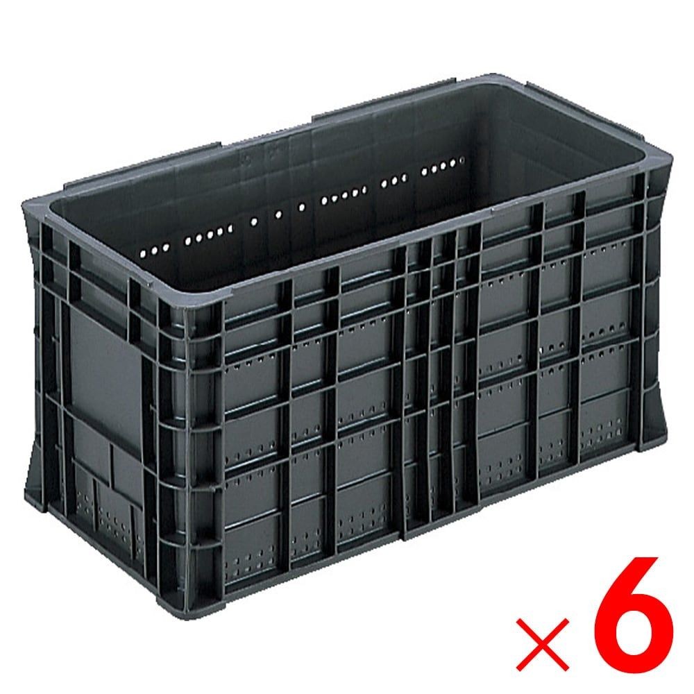 サンコー サンテナー B#60F-1 グレー 105403-00 ×6個セット【メーカー直送・代引不可】【法人限定】, グレー, 6P