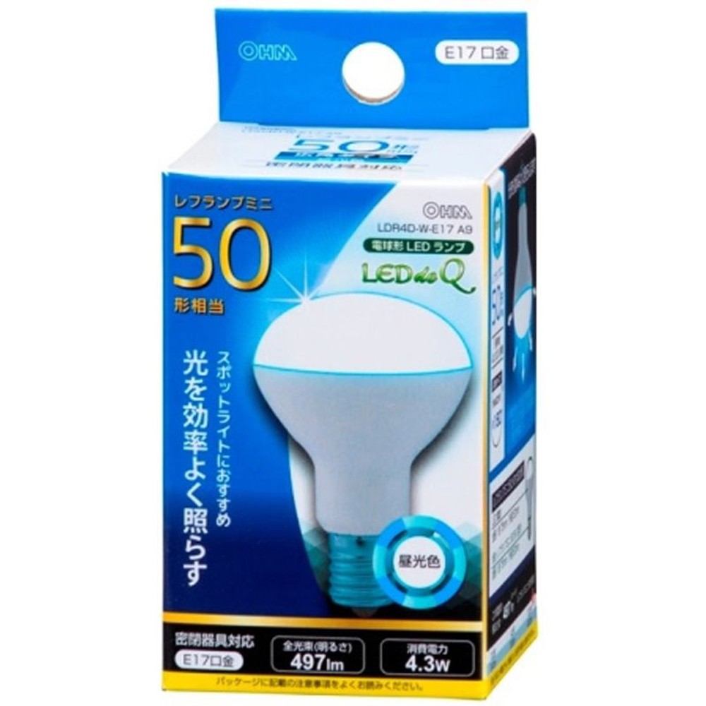 ＯＨＭミニレフ形ＬＥＤ電球50形ＬＤＲ4ＬＷーＥ17, その他カラー１, 50W形