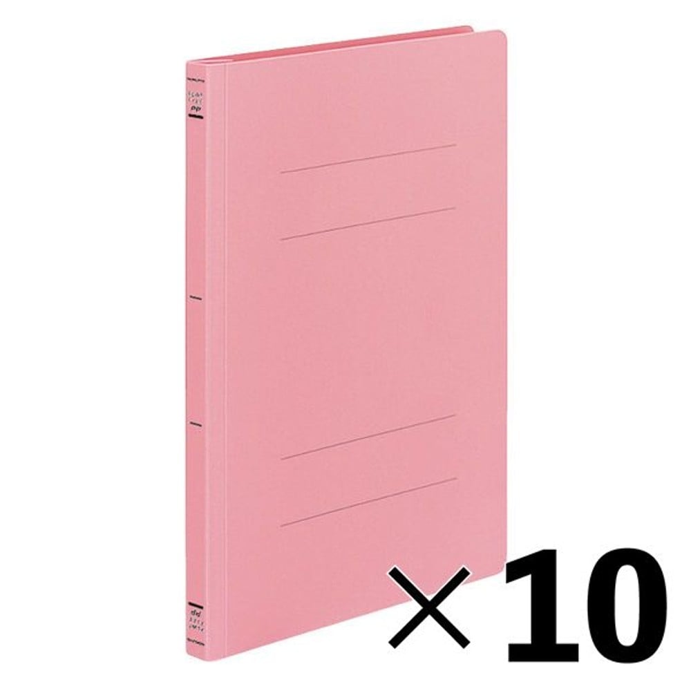 【10冊セット】コクヨ　フラットファイルPP　A4縦　3冊入　ピンク【メーカー直送・代引不可】, ピンク, A4縦&times;3冊