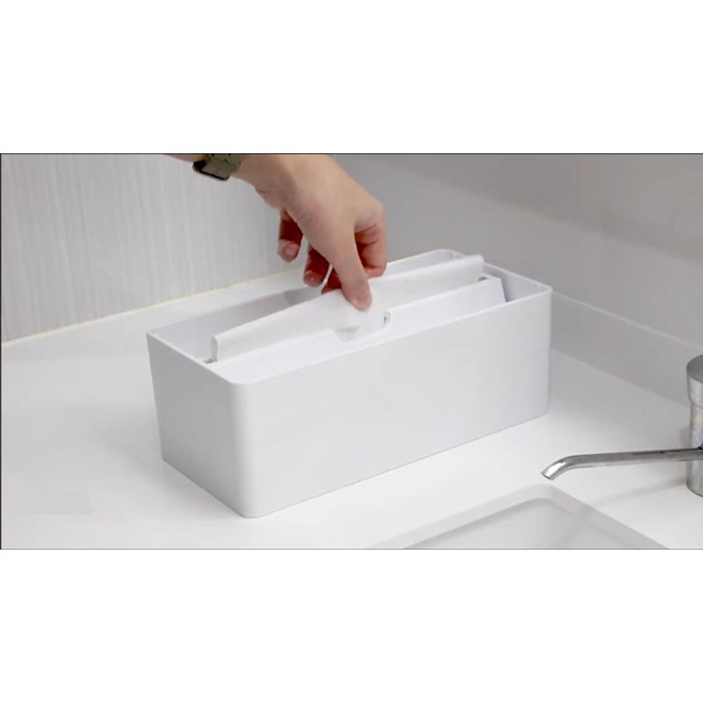 抗菌サッと取り出せるペーパータオルケース, ホワイト, ケースのみ