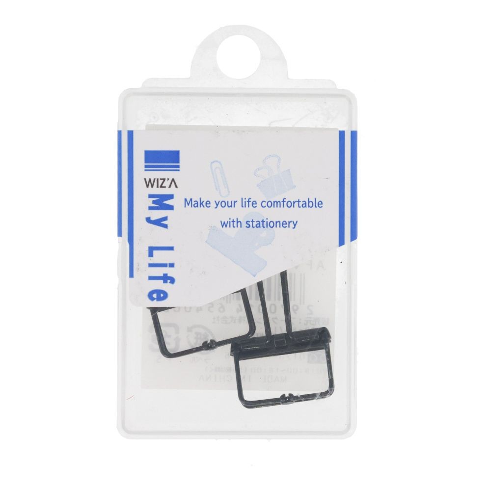 ウイザ WIZ'AワイヤーＷクリップ小 2個入, 黒, 2個入