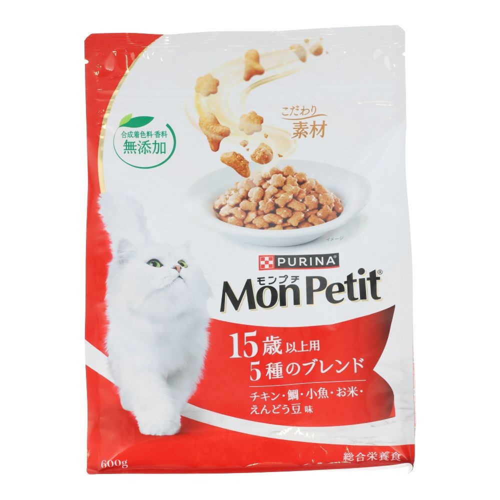 モンプチバッグ　１５歳　５種のブレンド　６００ｇ, 15歳以上用, 600g