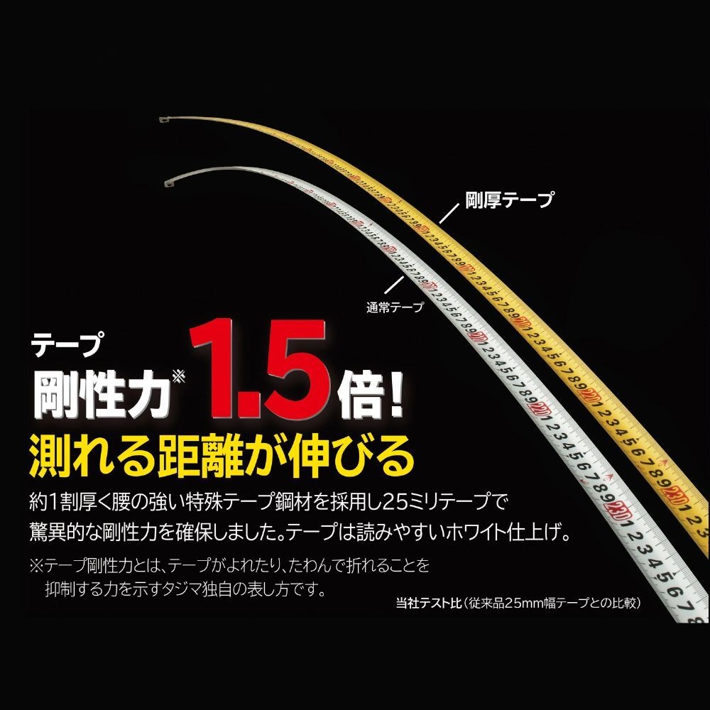 TAJIMA（タジマ）　剛厚G3 25mm幅5.0m セフマグ　GASFG3GLM25-50BL, ブラック, 5m