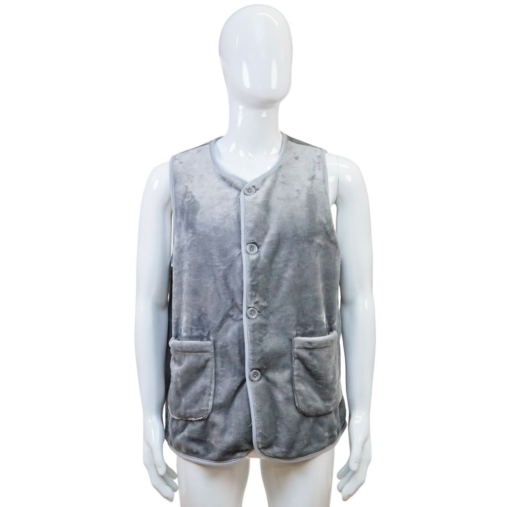 WIZ'A　ウィザ　ベストタイプの着る毛布　グレー, グレー, 着丈70cm