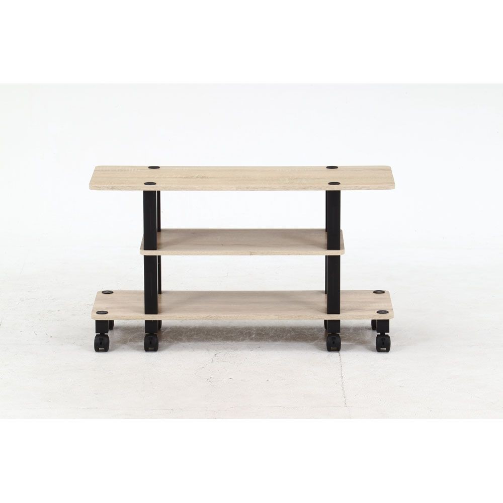 不二貿易 フィット　ＴＶ台（キャスター付）　オーク【メーカー直送・代引不可】, オーク, 幅800mm&times;奥行295mm&times;高さ445mm