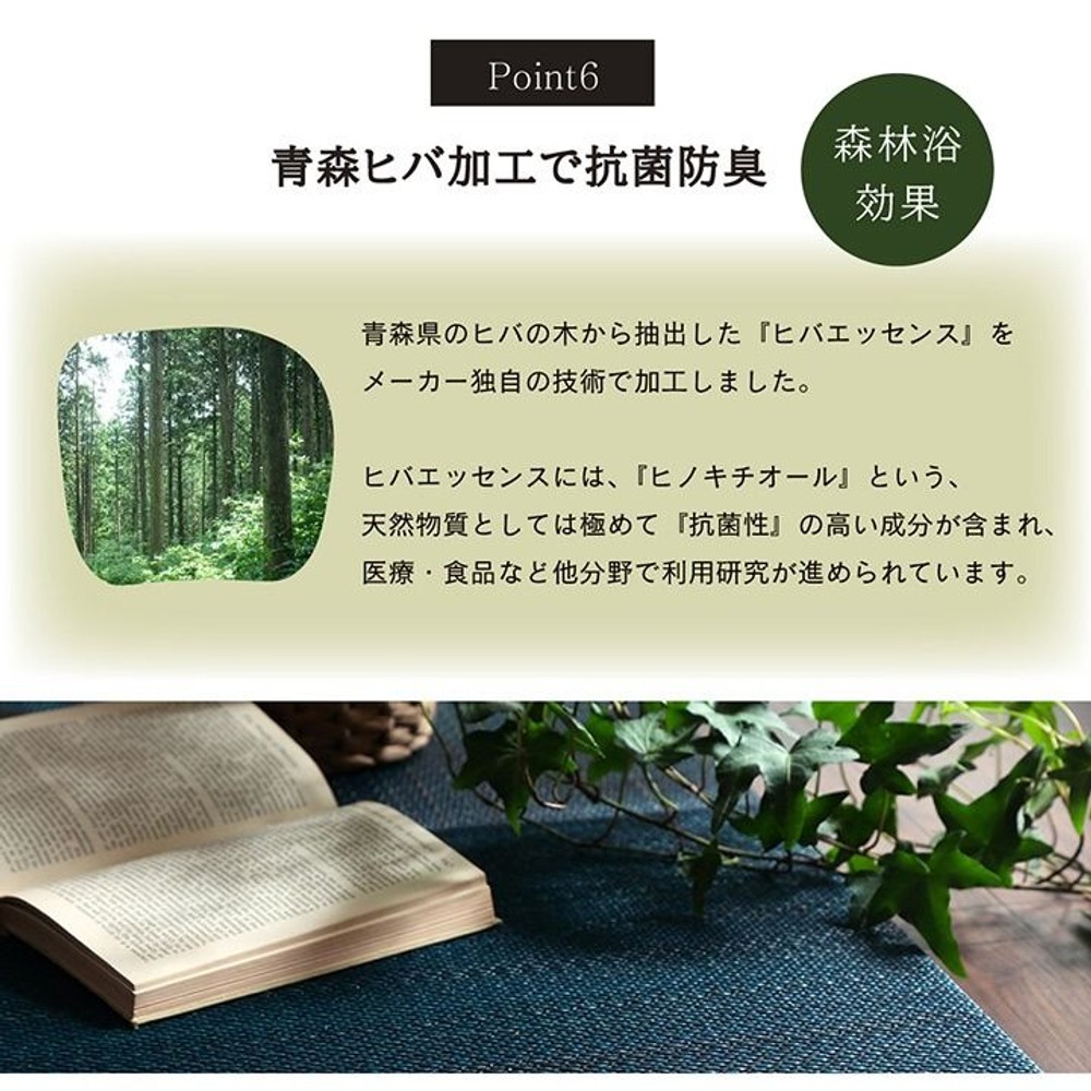 イケヒコ ユニット畳 シンプル 裏面滑り止め 約70&times;70&times;1.5cm 9枚組2色セット ネイビー／グレー【メーカー直送・代引不可】, ネイビー+グレー, 9枚組