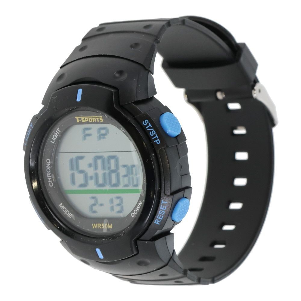 クレファー　デジタルウォッチ　メンズ　ＴーＳＰＯＲＴＳ, ブルー, メンズ