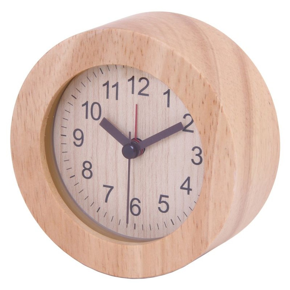 置時計 ウッド ラウンド, ホワイト, その他サイズ１