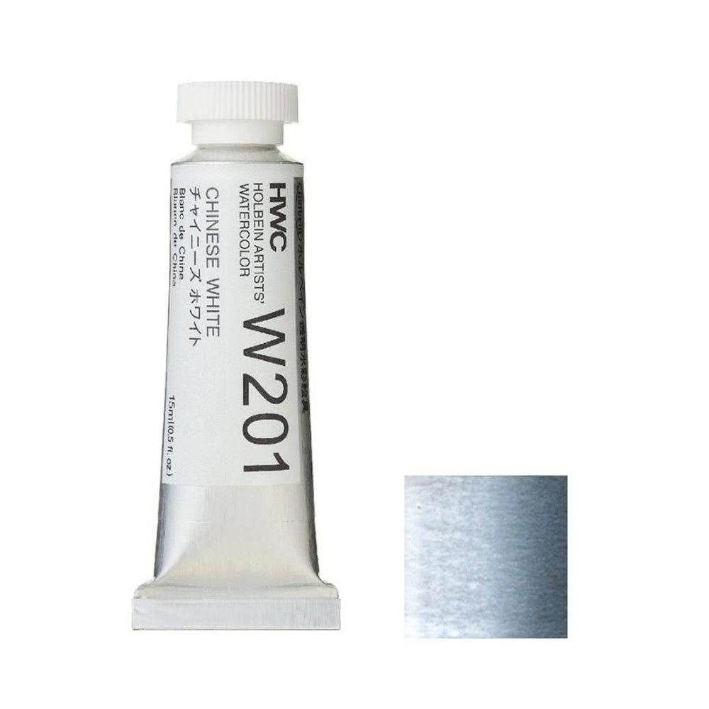 ホルベイン 透明水彩絵具 5号 (15ｍｌ) W201 チャイニーズホワイト, W201チャイニーズホワイト, 5号 (15ml) 