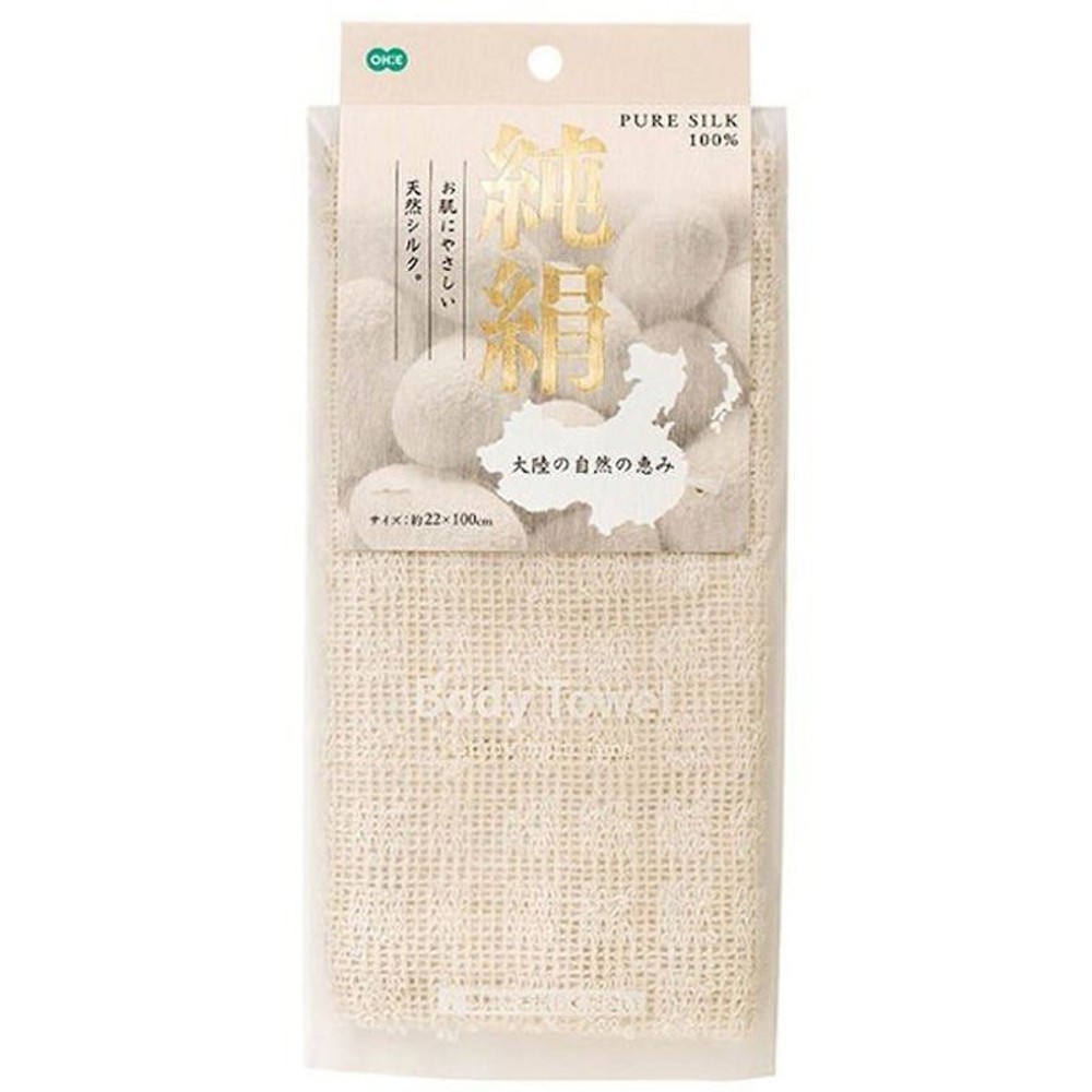 CN2 純絹タオル 約幅22×長さ100cm, 絹100％, 約22×100cm