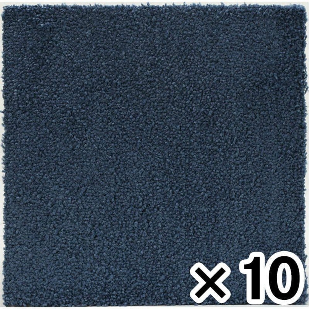 ズレにくいソフトタイルマット　約40&times;40ＣＭ &times;10枚セット, ブルー, 10枚セット