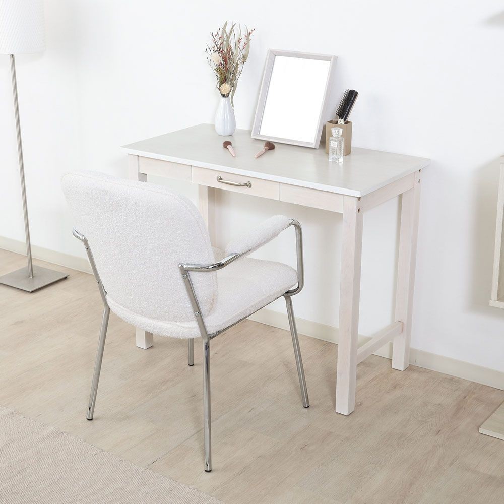 不二貿易 ダイニングチェア　ルル　ＷＨ【メーカー直送・代引不可】, ホワイト, 幅550mm&times;奥行600mm&times;高さ810mm