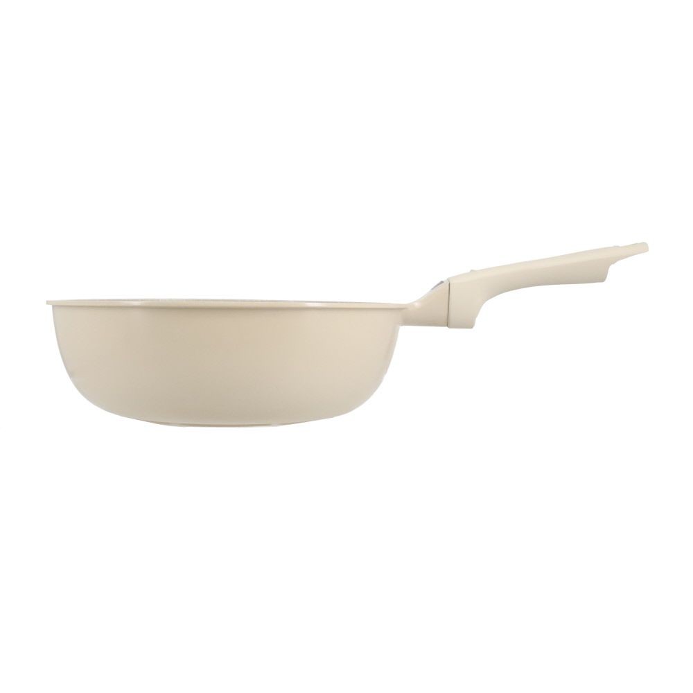 ウィザ WIZ'A　汚れが落としやすい軽量ＩＨいため鍋, クリーム(24), 24cm