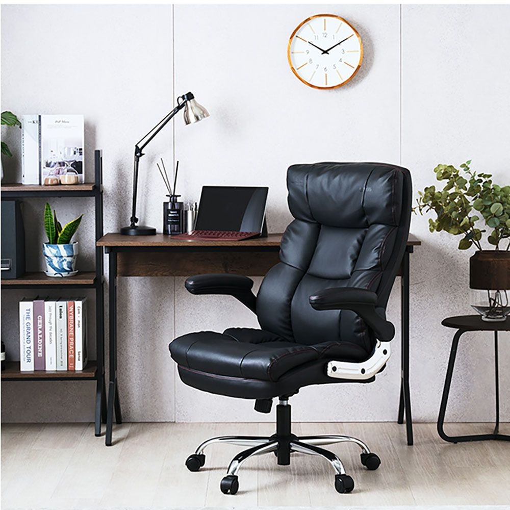 【数量限定】ドウシシャ マネージャーチェア べテル ブラック BMC-BK, ブラック, 幅75&times;奥行70&times;高さ109.5〜119cm