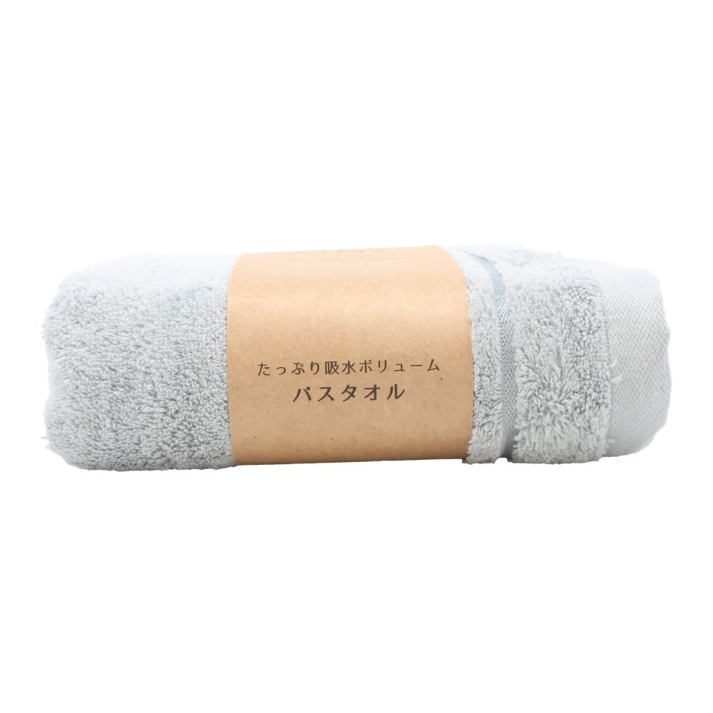 WIZ'A たっぷり吸水ボリュームバスタオル　グレー, グレー, 60×120cm