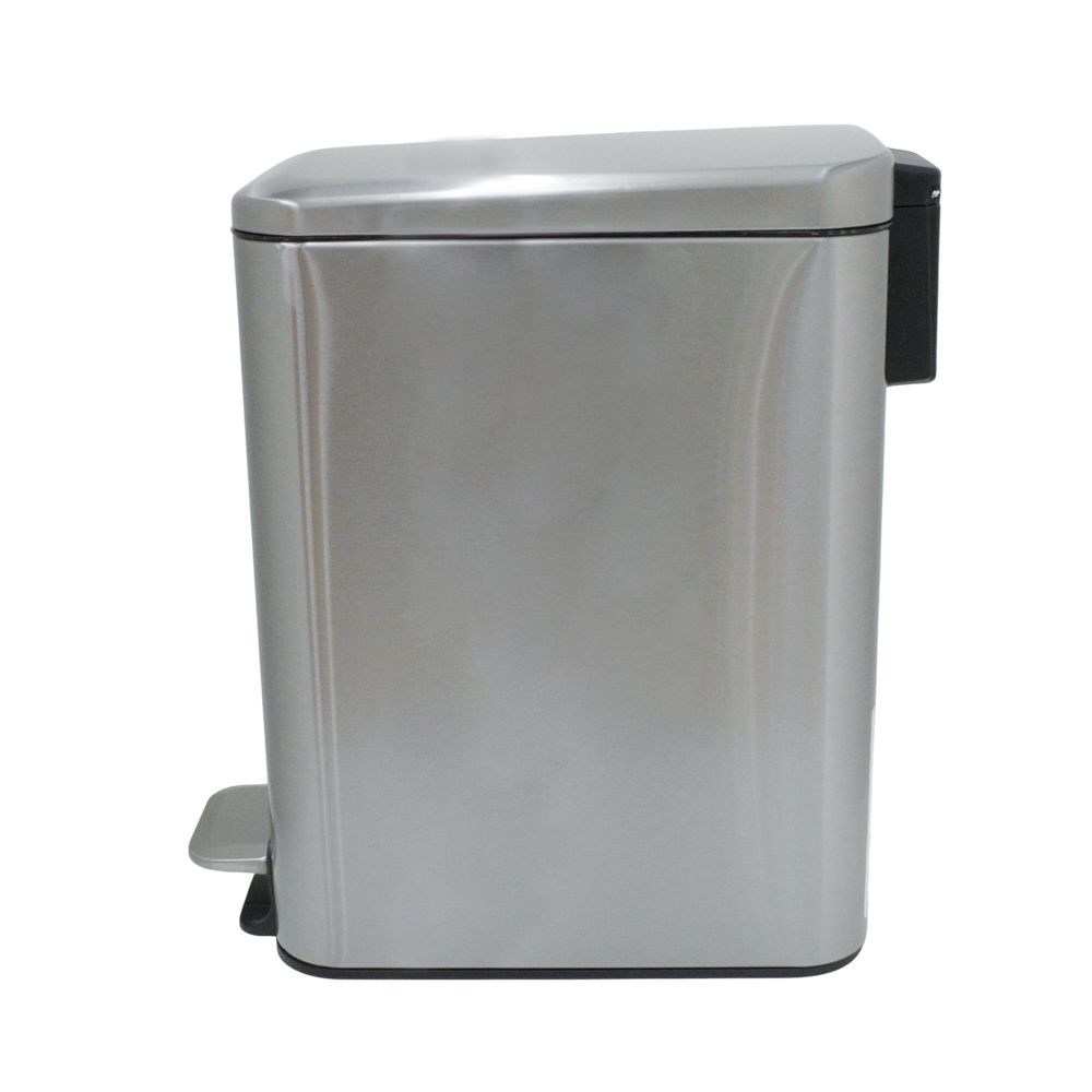 ステンレスペダルペール スリム型, シルバー, 5.0L