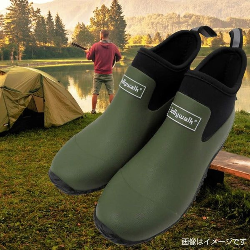 ジョリーウォーク 足にぴったり防水ブーツ カーキ レインブーツ, カーキ, 23.0cm