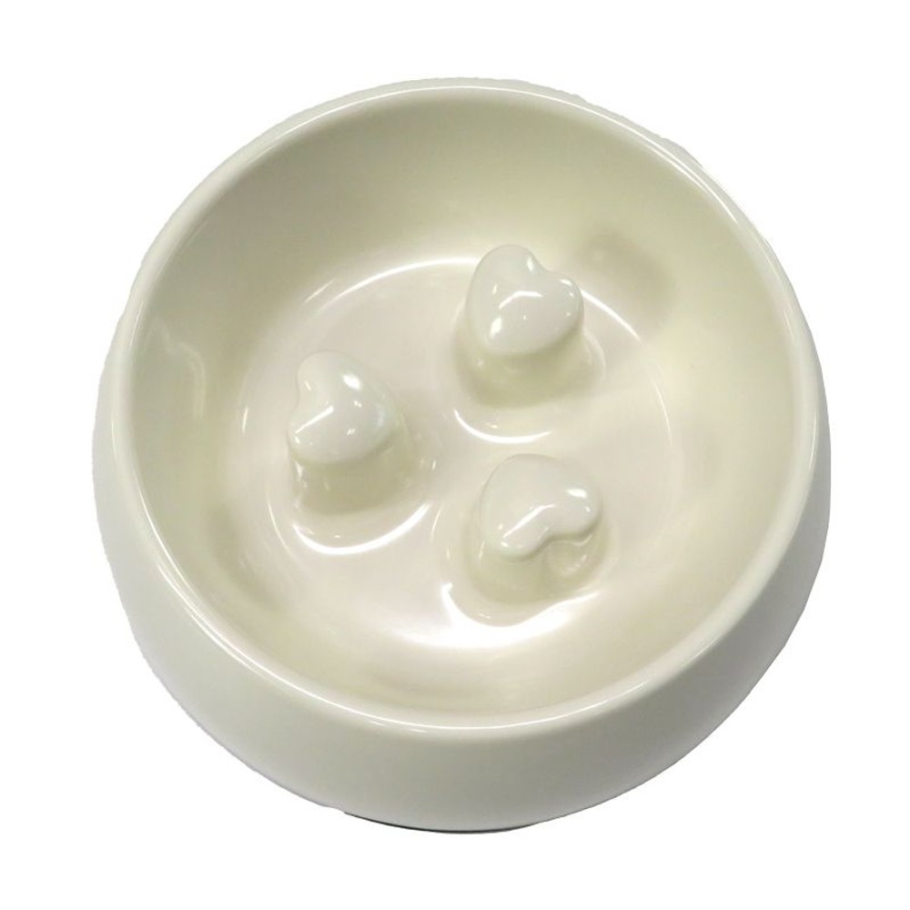 ペット用メラミン食器ゆっくり食べ用凸付き, ピンク, Sサイズ