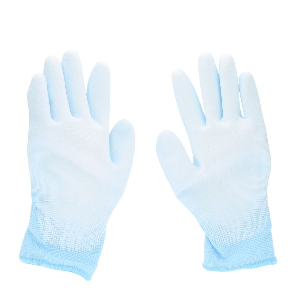 ポリウレタン背抜き手袋　アークフィット　３双, ブルー, S