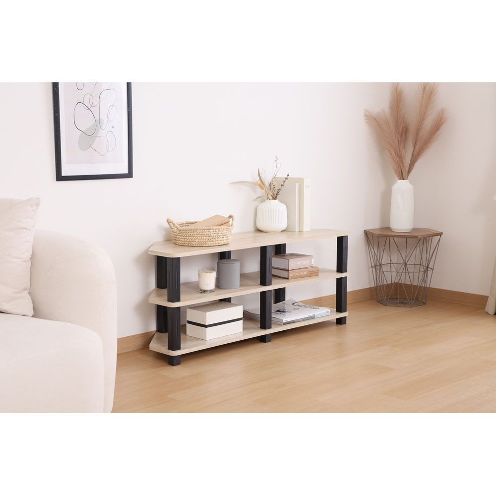 不二貿易 フィット　コーナーＴＶ台　オーク【メーカー直送・代引不可】, オーク, 幅1000mm&times;奥行295mm&times;高さ411mm