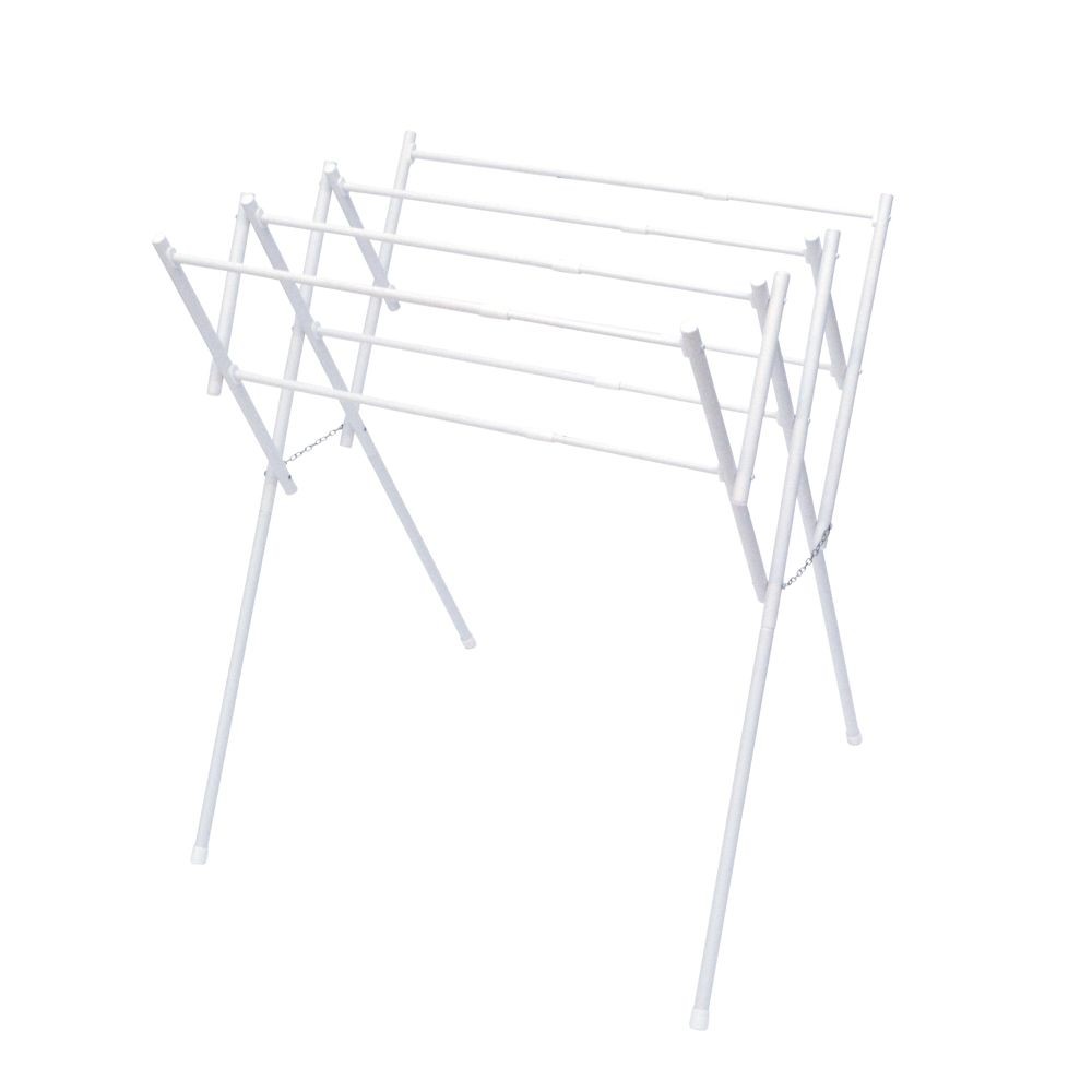デザイン　伸縮式タオルハンガースタンド, ホワイト, 伸縮式