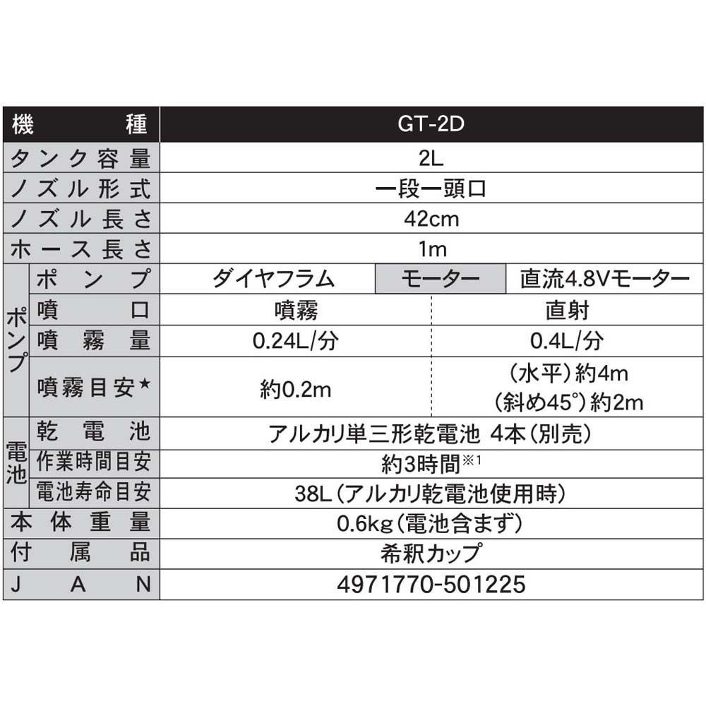 【現行品】工進　電池式噴霧器　ＧＴー2Ｄ, その他カラー１, その他サイズ１