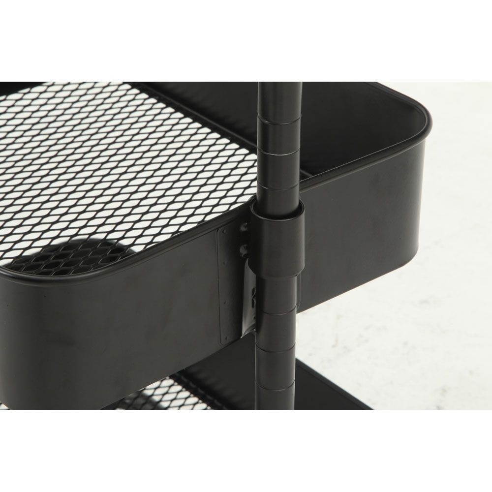 不二貿易 高さが調整できるワゴン　マルシェ　ブラック【メーカー直送・代引不可】, ブラック, 幅420mm&times;奥行360mm&times;高さ780mm