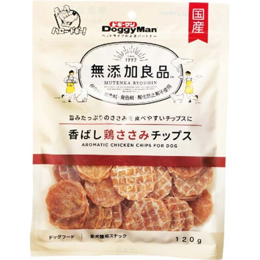 ドギーマンハヤシ 無添加良品 香ばし鶏ささみチップス 120g, ササミ, 120g