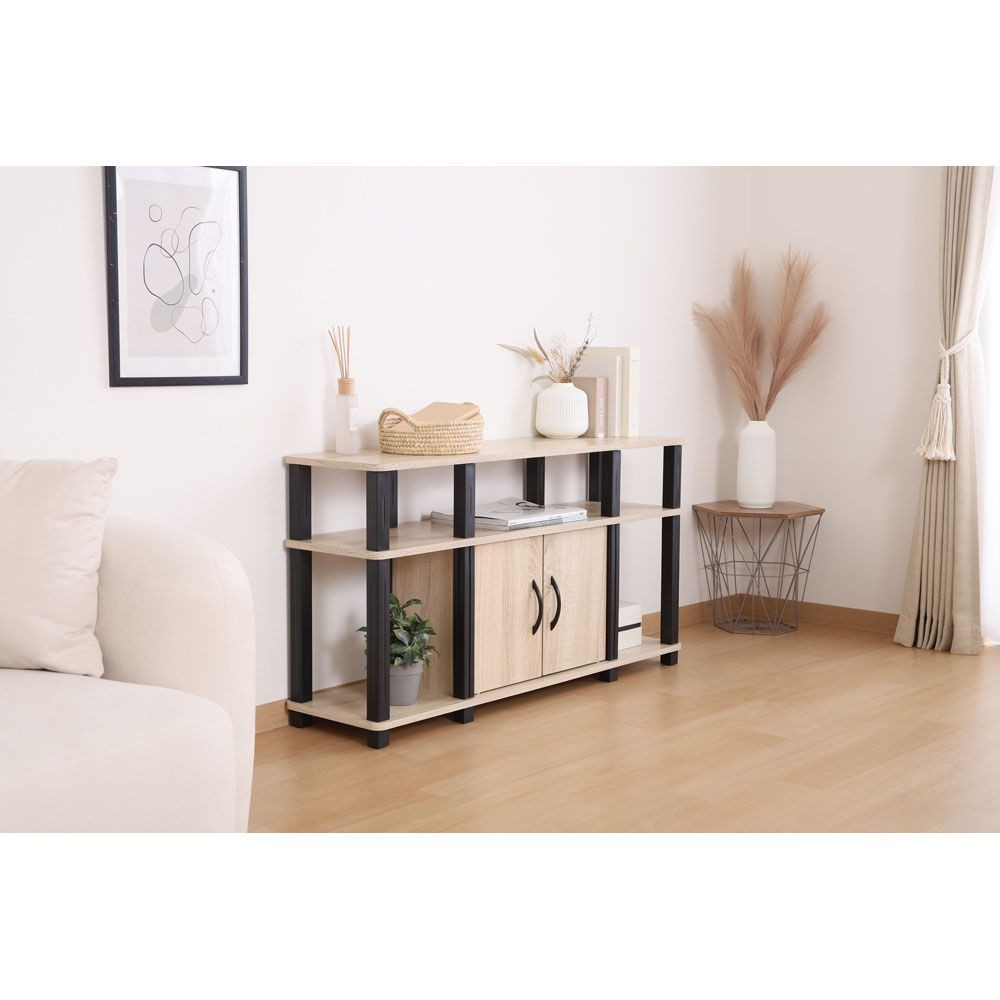 不二貿易 フィット　ハイＴＶラック　オーク【メーカー直送・代引不可】, オーク, 幅1100mm&times;奥行295mm&times;高さ589mm