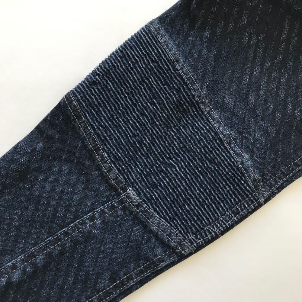 【数量限定】寅壱 デニム蛇腹ライダースジャケット ストライプカモ 8980-554 