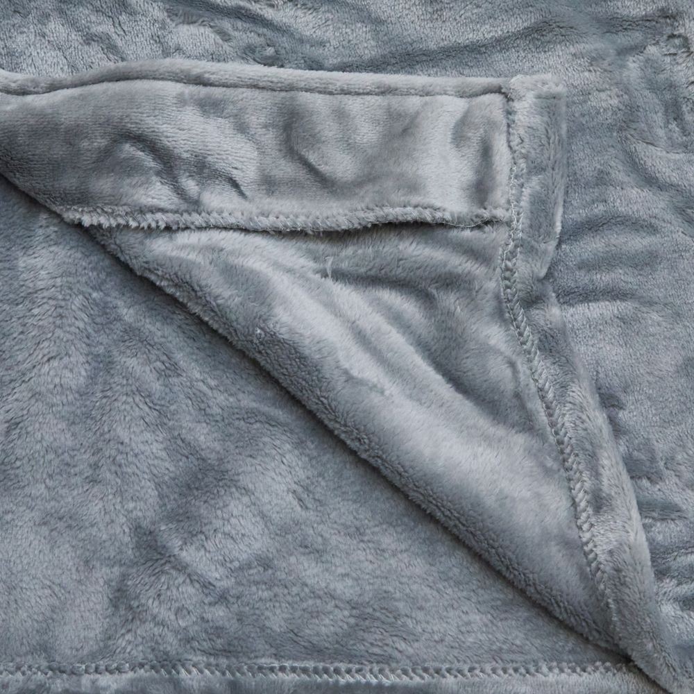 WIZ'A　ウィザ　衿付き着る毛布　ロング丈　グレー, グレー, フリーサイズ